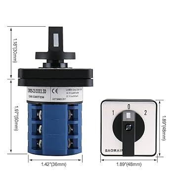 Ha Dim！ Baomain 20A Changeover Switch, On-Off-On 3 Positions 12